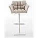 Sgabello Alto Bar Damaso I Sgabello Design Cucina Trapuntato in Tessuto con Braccioli E Schienale Imbottiti l Sedia Sgabello Bar Pub con Poggiapiedi Avorio Bianco - Foto miniatura 2