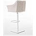 Sgabello Alto Bar Damaso I Sgabello Design Cucina Trapuntato in Tessuto con Braccioli E Schienale Imbottiti l Sedia Sgabello Bar Pub con Poggiapiedi Avorio Bianco - Foto miniatura 4