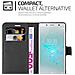 Custodia Compatibile Con Sony Xperia Xz2 Compact In Nero Carbone - Coperchio Protettiva Con Chiusura Magnetica, Funzione Stand E Tasca Per Le Carte - Foto miniatura 3
