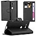 Custodia Compatibile Con Sony Xperia Xz2 Compact In Nero Carbone - Coperchio Protettiva Con Chiusura Magnetica, Funzione Stand E Tasca Per Le Carte - Foto miniatura 1