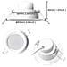 Luci Led A Incasso Che Cambiano Colore Downlights 3 Pollici 8w Rotonda Montaggio A Soffitto Lampade Con Telecomando Il Bianco Caldo (2700k) 4 Pack - Foto miniatura 4