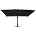 Ombrellone a Sbalzo con LED Palo in Alluminio 400x300 cm Nero - Foto miniatura 3