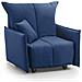 Divano Letto Almerinda, Divano Singolo, 100% Made In Italy, Poltrona Soggiorno Con Apertura A Carrello, In Tessuto Imbottito, Con Braccioli Standard, Cm 110x90h85, Blu - Foto miniatura 2