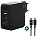 Charger 100W 2USB C 1USBA GaN cable 100W Computer portatile, Smartphone, Tablet Nero AC Interno - Foto miniatura 1