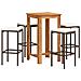Set Bar Giardino 5pz Marrone Legno Massello Acacia E Polyrattan - Foto miniatura 1