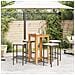 Set Bar Giardino 5pz Marrone Legno Massello Acacia E Polyrattan - Foto miniatura 2