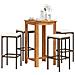 Set Bar Giardino 5pz Marrone Legno Massello Acacia E Polyrattan - Foto miniatura 8