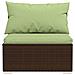 Set Divani Da Giardino 6 Pz Con Cuscini In Polyrattan Marrone - Foto miniatura 2