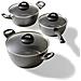 Set Di Pentole In Ceramica 6 Pezzi 18/20/24 Cm, Con Coperchi - Foto miniatura 1