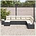 Set di Divani da Giardino a 8 Pezzi con Cuscini Nero in Rattan Polietilene - Foto miniatura 3