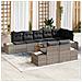 Set Divano Giardino 9 Pezzi con Cuscini Grigio Polyrattan Acacia - Foto miniatura 2