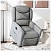 Poltrona Alzapersona Reclinabile Grigio Chiaro in Tessuto - Foto miniatura 2