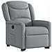 Poltrona Alzapersona Reclinabile Grigio Chiaro in Tessuto - Foto miniatura 4