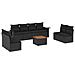 Set Divani da Giardino 9 pz con Cuscini Nero in Polyrattan - Foto miniatura 1