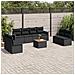 Set Divani da Giardino 9 pz con Cuscini Nero in Polyrattan - Foto miniatura 2