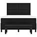 Letto con Box Spring con Materasso e Panchina Nera 140x190 cm Tessuto - Foto miniatura 9