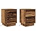 Comodini con Luci a LED 2 pz Legno Antico 38x34x50 cm - Foto miniatura 3