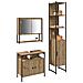 Set di mobili da bagno 3 pezzi in legno ingegnerizzato rovere Artisan - Foto miniatura 3