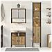 Set di mobili da bagno 3 pezzi in legno ingegnerizzato rovere Artisan - Foto miniatura 4