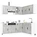 Set Mobili da Cucina 11 pz Kalmar Grigio Cemento in Truciolato - Foto miniatura 2