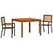Set da Pranzo per Giardino 3 pcs Nero Poly Rattan - Foto miniatura 1
