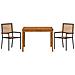 Set da Pranzo per Giardino 3 pcs Nero Poly Rattan - Foto miniatura 7