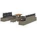 Set Divano da Giardino con cuscino 10 pcs Grigio Poly Rattan - Foto miniatura 1