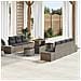 Set Divano da Giardino con cuscino 10 pcs Grigio Poly Rattan - Foto miniatura 2