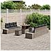 Set Divano da Giardino con cuscino 10 pcs Grigio Poly Rattan - Foto miniatura 3
