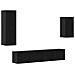 Set mobile TV 4 pz Rovere Nero Legno ingegnerizzato - Foto miniatura 1