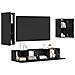 Set mobile TV 4 pz Rovere Nero Legno ingegnerizzato - Foto miniatura 3