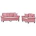 Set di Divani 2 pz con Cuscini Rosa in Velluto - Foto miniatura 1