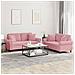 Set di Divani 2 pz con Cuscini Rosa in Velluto - Foto miniatura 2