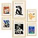 Set Di 6 Stampe Dipinti Astratti Di Picasso E Matisse, Stampe Del Fauvismo E Del Surrealismo Per L'interior Design A3 & A4 Telaio In Legno Chiaro - Foto miniatura 1