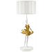 Lampada Da Tavolo Ballerina In Resina Bianca E Oro Glamour Ø30x90,5 Cm - Foto miniatura 1