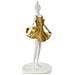 Lampada Da Tavolo Ballerina In Resina Bianca E Oro Glamour Ø30x90,5 Cm - Foto miniatura 2