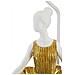 Lampada Da Tavolo Ballerina In Resina Bianca E Oro Glamour Ø30x90,5 Cm - Foto miniatura 3