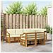 Set divani 7 pcs Naturale e Crema Legno di Acacia Massello - Foto miniatura 2