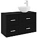 Set di mobili per il bagno 2 pcs Rovere Nero - Foto miniatura 1