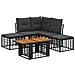 Set Divano da Giardino 6 pz Nero e Grigio scuro polyrattan - Foto miniatura 1