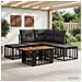Set Divano da Giardino 6 pz Nero e Grigio scuro polyrattan - Foto miniatura 8