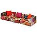 Divano Letto Modulare A 3 Posti In Tessuto Patchwork - Foto miniatura 2