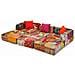 Divano Letto Modulare A 3 Posti In Tessuto Patchwork - Foto miniatura 3