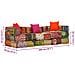 Divano Letto Modulare A 3 Posti In Tessuto Patchwork - Foto miniatura 8