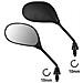 Coppia Specchietti Scooter Retrovisori Specchi Moto Nero Dx + Sx 10 Mm M10 - Foto miniatura 1