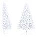 Set Albero Natale Artificiale a Metà LED e Palline Bianco 210cm - Foto miniatura 7