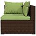 Set Divani Da Giardino 5 Pz Con Cuscini In Polyrattan Marrone - Foto miniatura 3