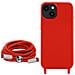 Cover Semirigida Per Iphone 14 Cordino Nylon Intrecciato 80 Cm Rossa - Foto miniatura 5