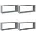Mensole Cubo Muro 4 Pz Grigio Sonoma 60x15x23 Legno Multistrato - Foto miniatura 2