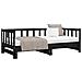 Dormeuse Estraibile Nera 2x (90x190) Cm Legno Massello Di Pino - Foto miniatura 10